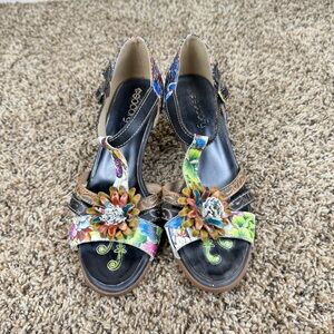 Socofy Multicolor Floral Sandals